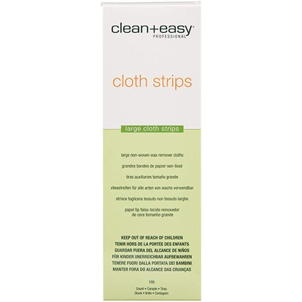 Clean And Easy cloth wax strips 100 count front view packaging