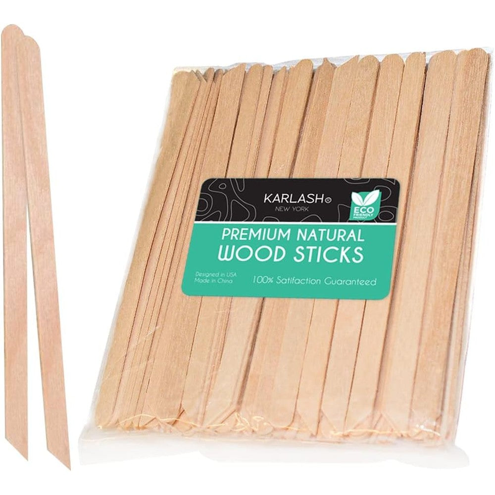 Karlash small wooden wax sticks 100 count front packaging view