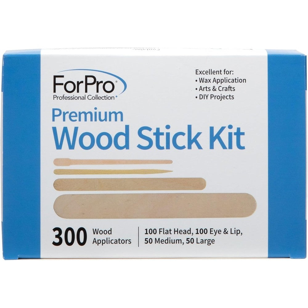 ForPro Professional Collection Premium Wood Stick 300 Pieces Kit front view showing product packaging.