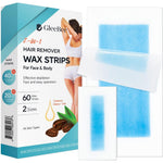 GleeBee wax strips hair removal sixty count kit front view packaging