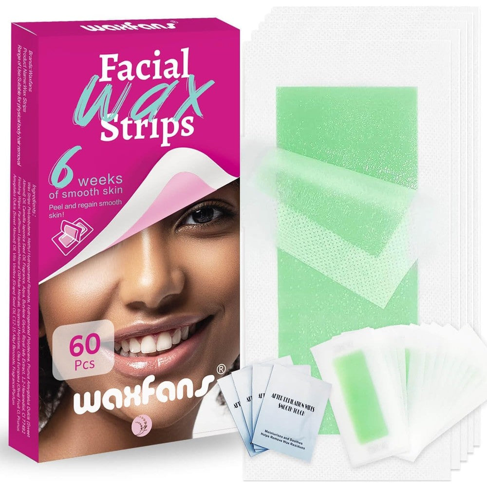 Waxfans wax strips for hair removal front packaging view for sensitive skin waxing kit