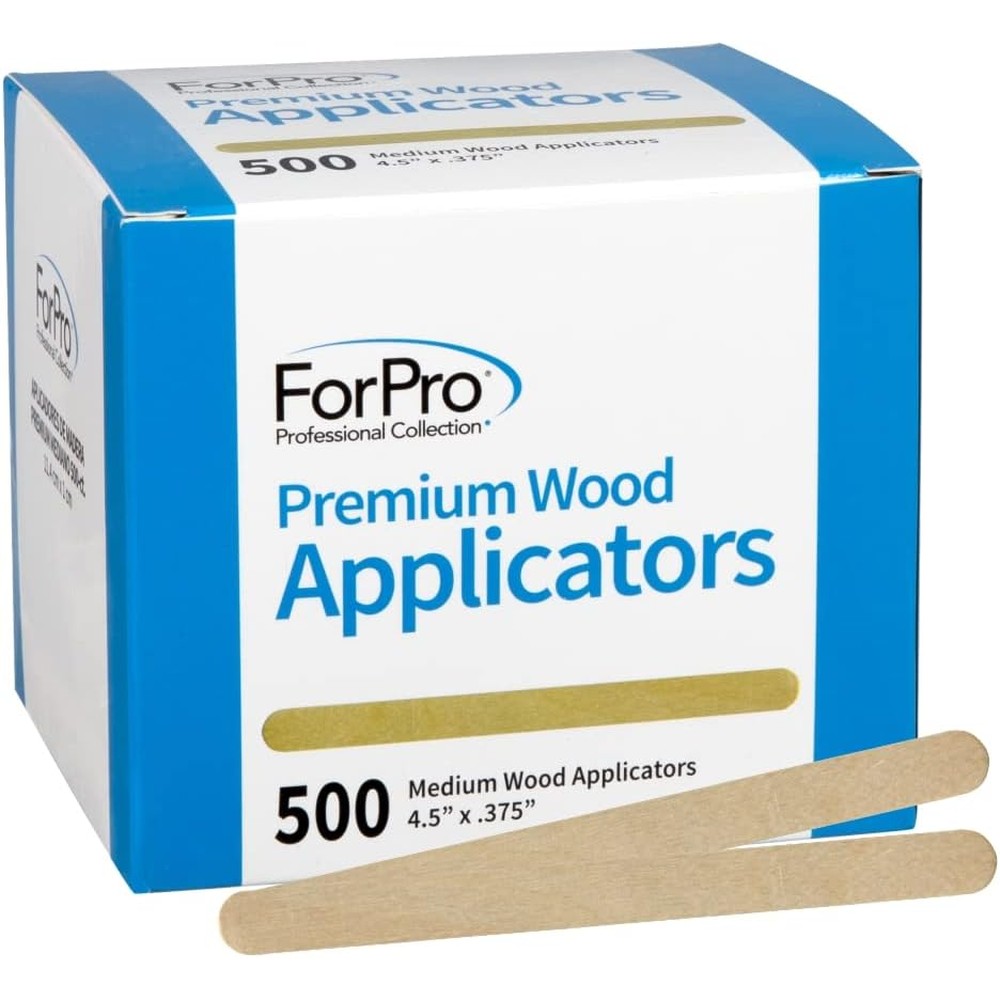 ForPro Professional Collection Premium Wood Waxing Applicators front view of 500 count package.