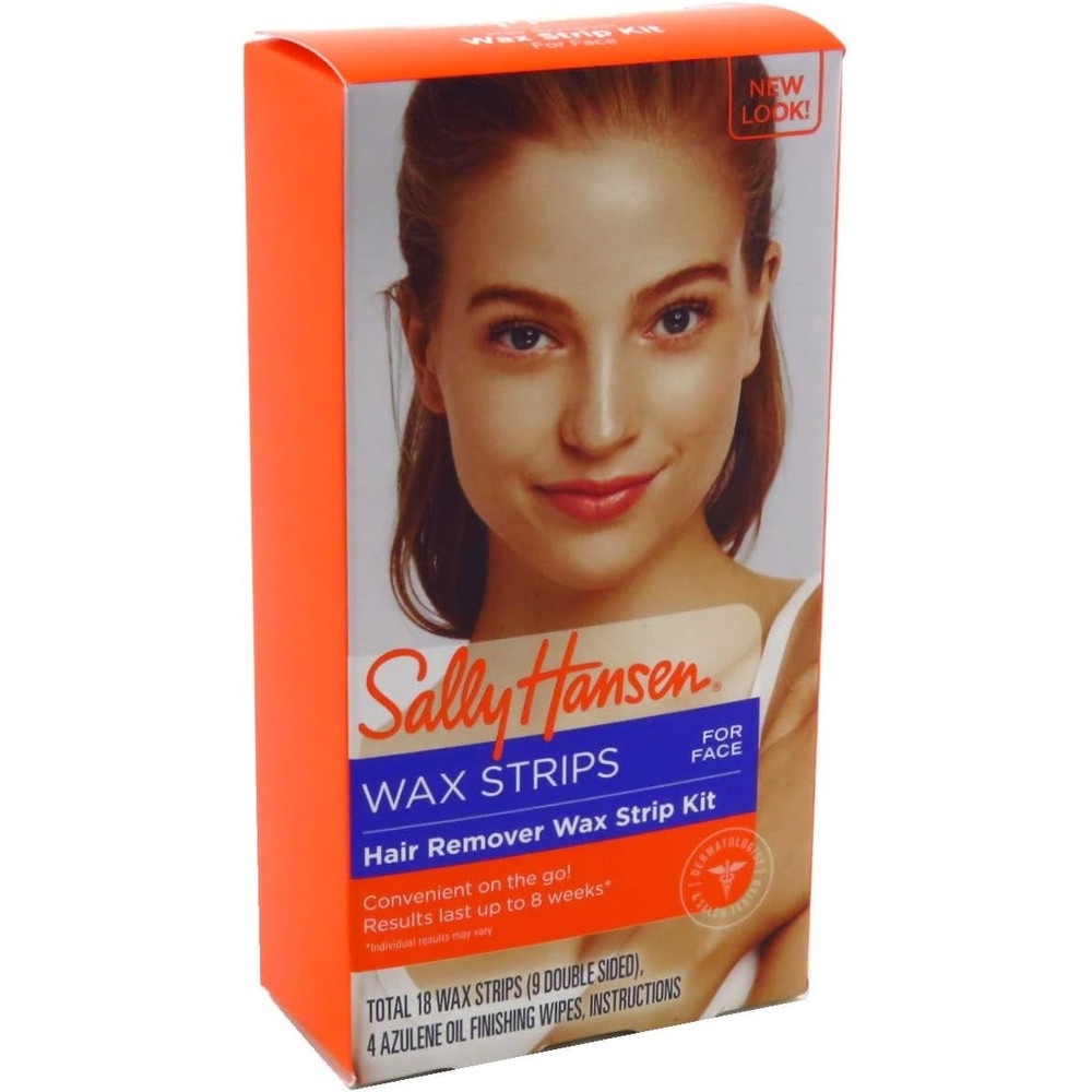 Sally Hansen Hair Remover Wax Strip Kit for Face Pack of 2 front packaging view