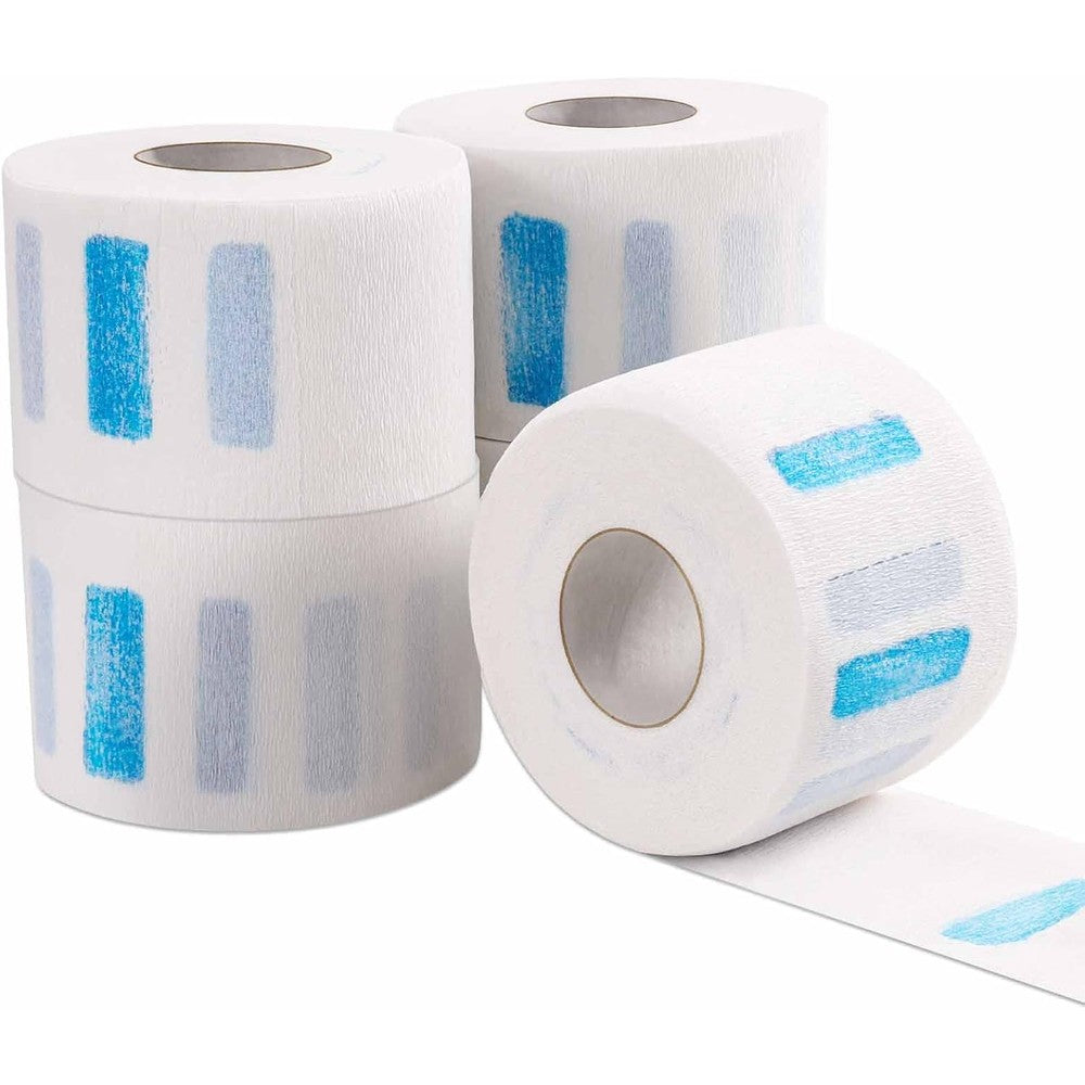 IOOROSE Disposable Barber Paper Neck Strips five rolls pack front view on white background
