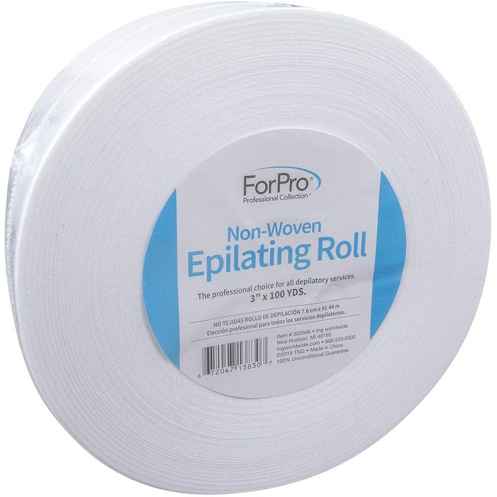 ForPro Professional Collection Non Woven Epilating Roll front view showcasing the white packaging and 100 yards label.