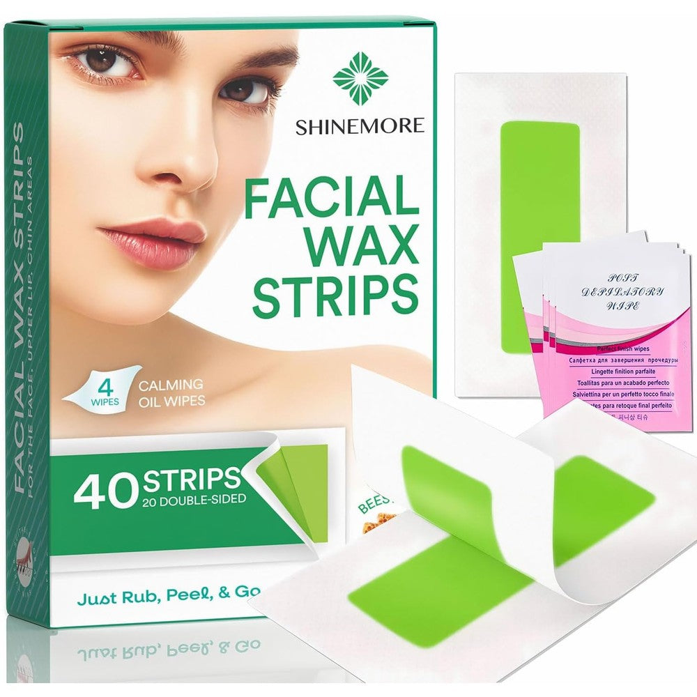 ShineMore facial wax strips hair removal kit front view packaging