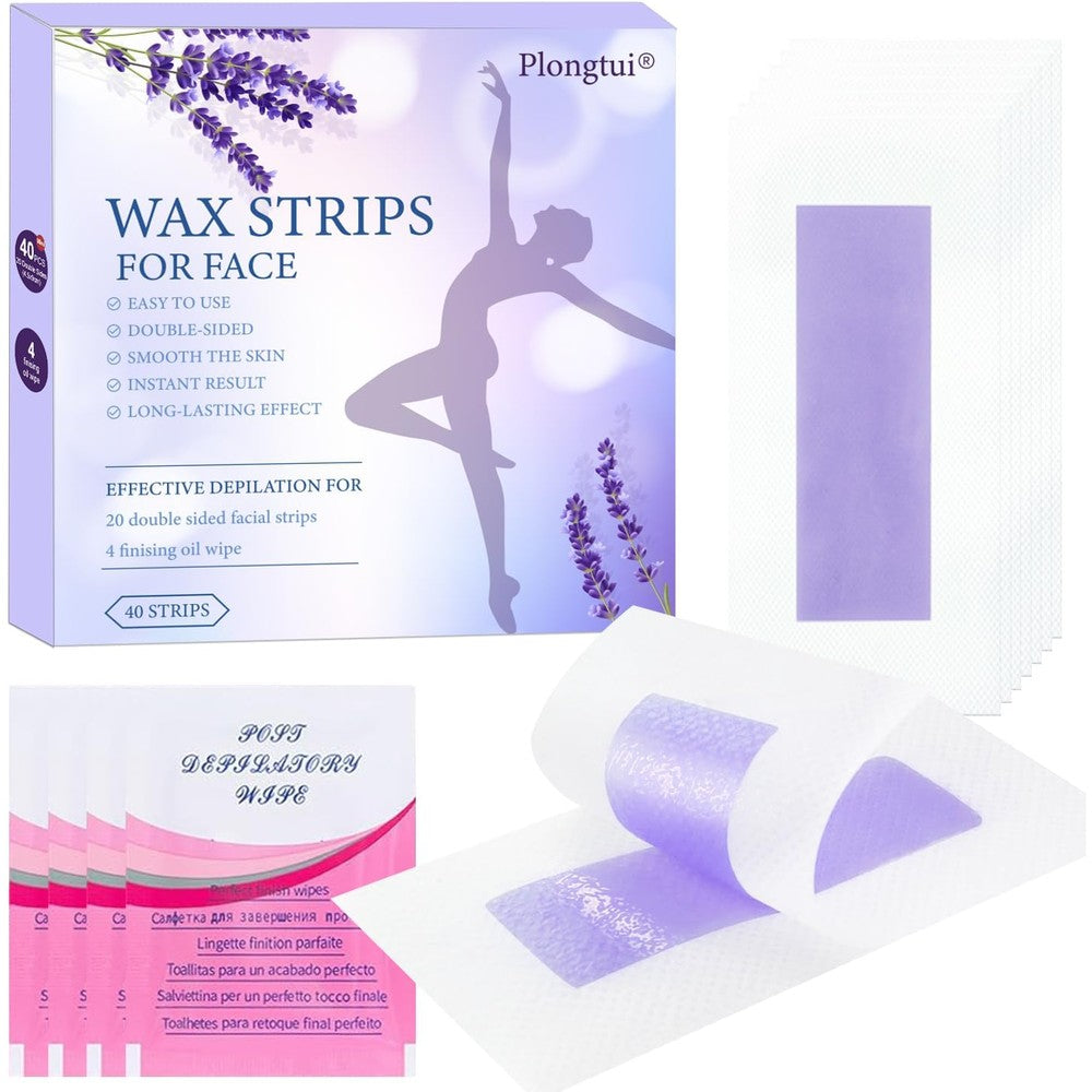 Gleebee Facial Wax Strips hair removal kit front packaging view