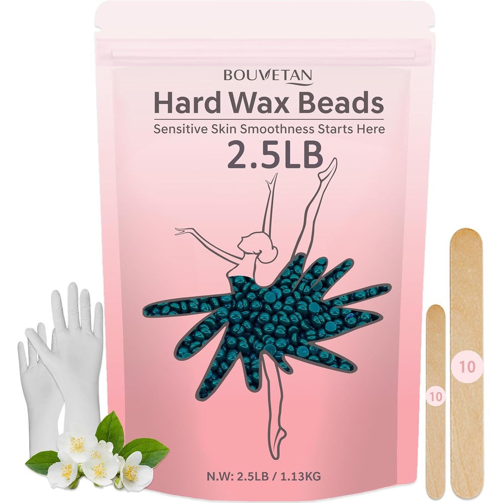 Bouvetan Hard Wax Beads Jasmine pack front view for professional home hair removal