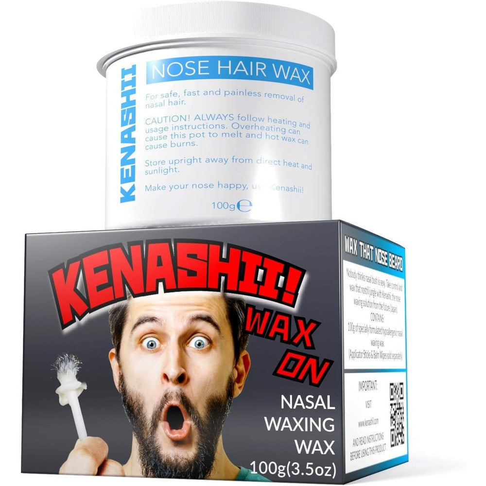 Kenashii Nose Waxing Wax one hundred gram pot front view for authentic nasal grooming
