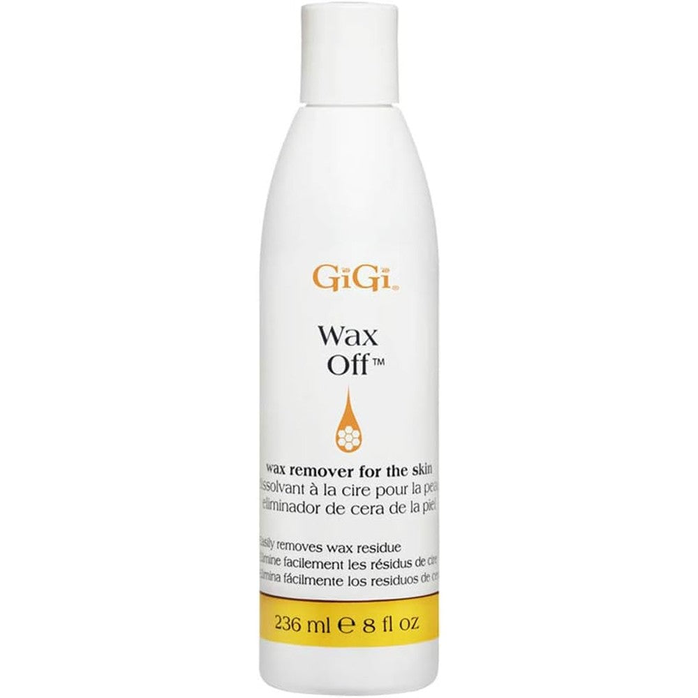 GiGi Wax Off Hair Wax Remover Gel 8 Ounce bottle front view showing authentic USA packaging