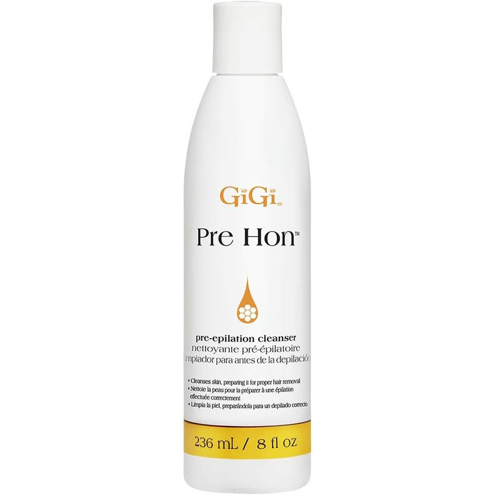 GiGi Pre Hon Pre Epilation Pre Wax Cleanser front view bottle skin preparation lotion