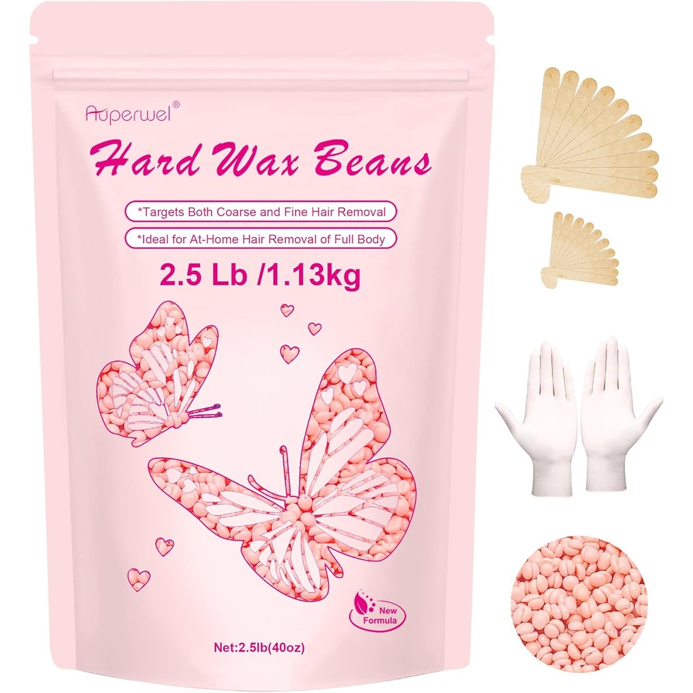 Auperwel hard wax beads rose variant front view package bag