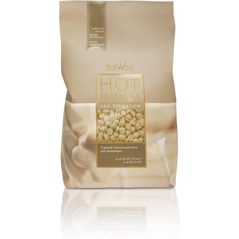 Italwax White Chocolate Hard Wax Beads 1 Kilogram front package view for salon hair removal