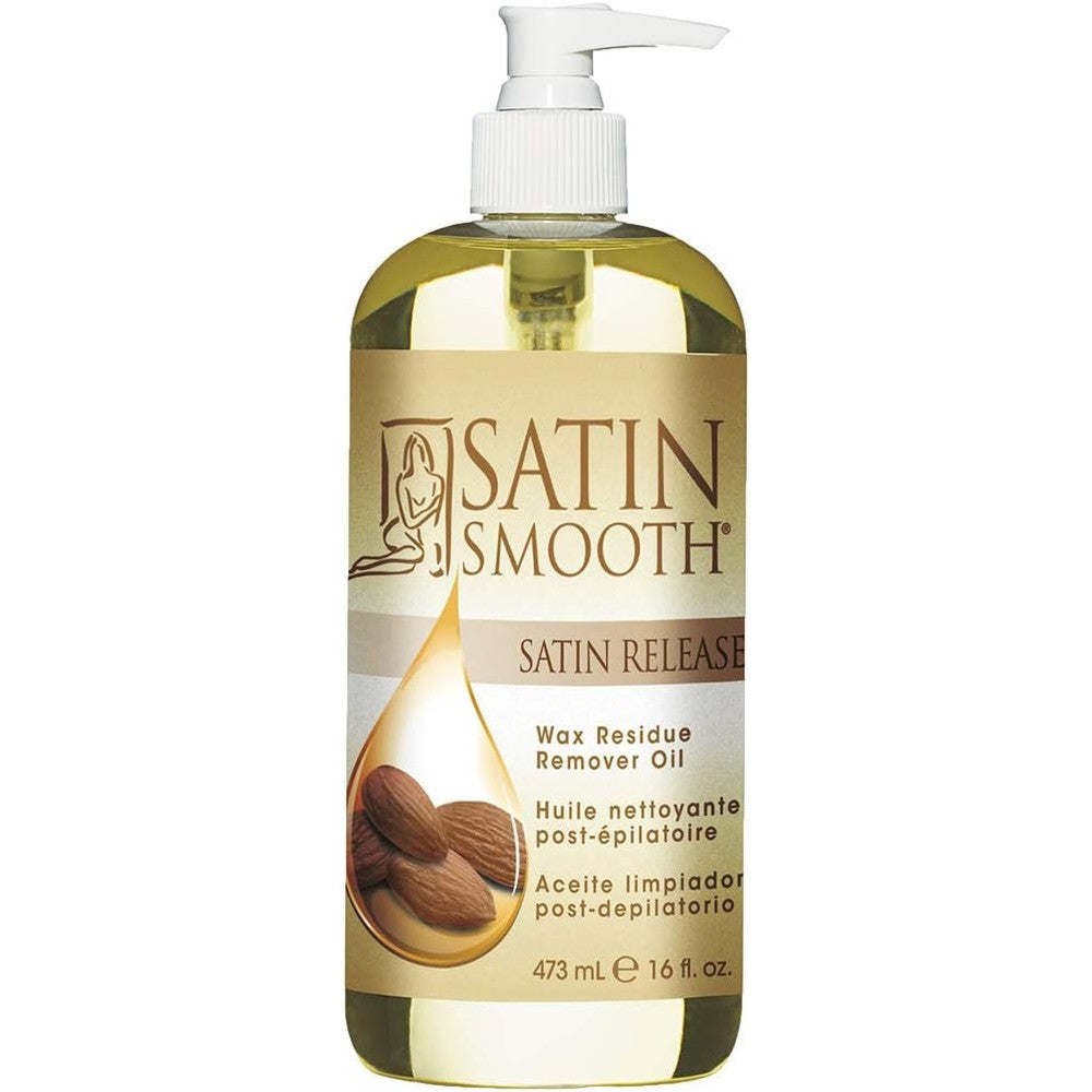 Satin Smooth Satin Release Wax Residue Remover Oil 16 Ounce front view bottle