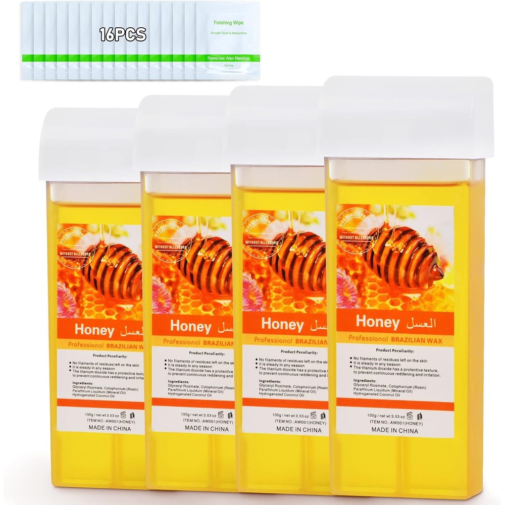 Seopri roll on honey hair removal wax cartridges front view pack of four
