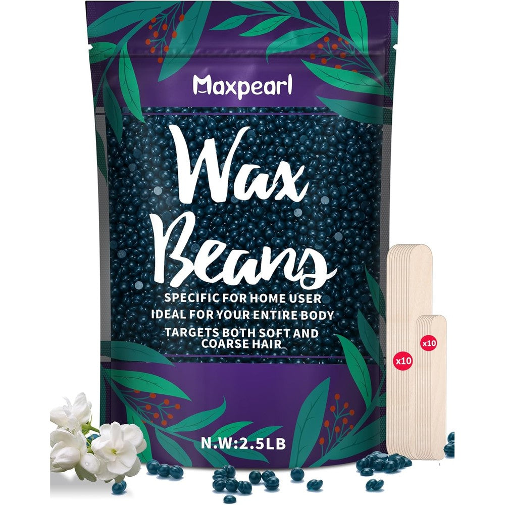 Maxpearl hard wax beads front view of bulk packaging bag for hair removal