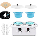 Yofuly professional double wax warmer front view showing digital LED displays