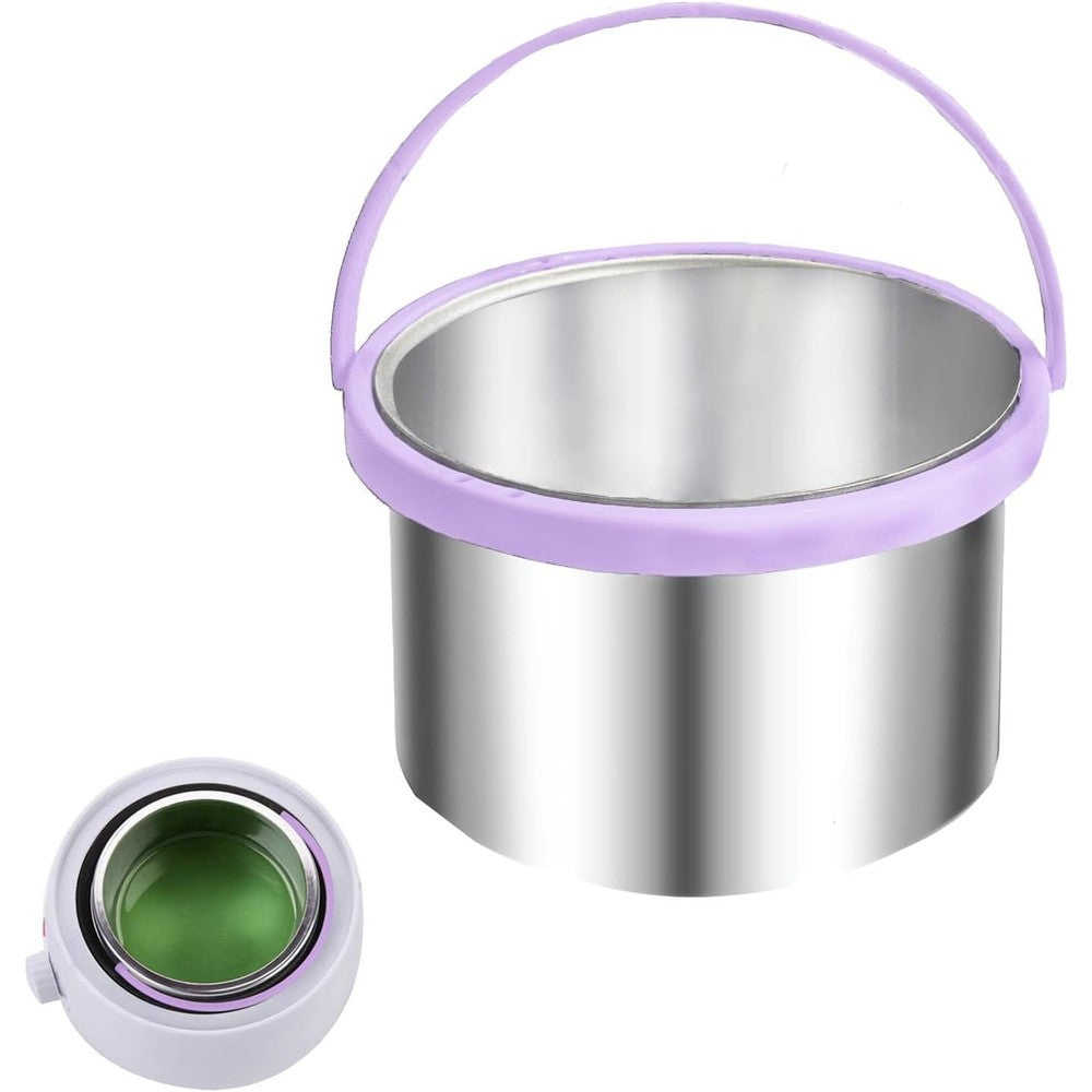 FA FIGHTART wax warmer pot replacement liner front view showcasing the metallic silver aluminum container with an attached lifting handle.