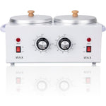 Doberyl professional double wax warmer front view showing dual adjustable temperature knobs