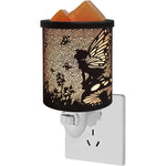 Kaakuuki Flower Fairy plug in wax warmer front view showcasing the black cutout metal silhouette design