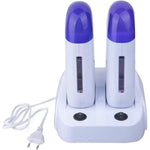Nynelly portable double depilatory roll on wax warmer front view with heater base