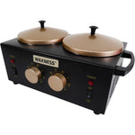 Waxness Professional Double Wax Heater front view showing dual independent controls