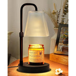 JIMEI candle warmer lamp front view showcasing frosted glass shade and black stand