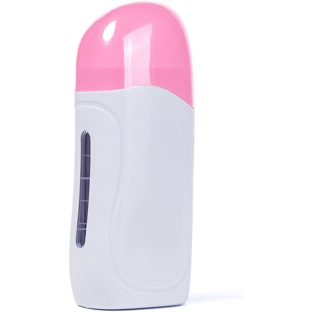 IeBilif portable electric roll on wax warmer front view showing pink lid and white body
