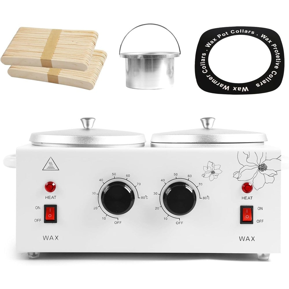 AOWOSA double pot wax warmer front view professional electric heater machine