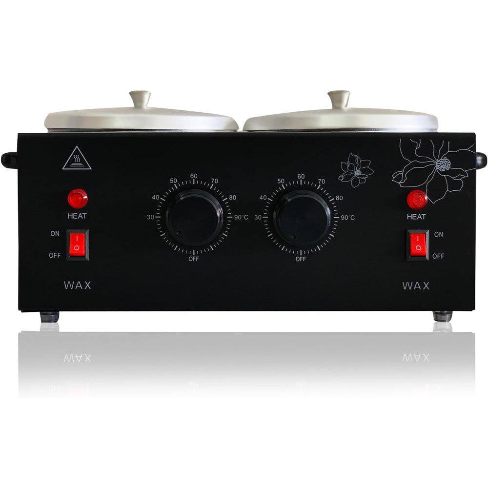 FHATSJ Black Double Pots Wax Warmer front view professional hair removal machine