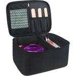 Meiiy waxing kit bag in black front view showing premium zipper closure