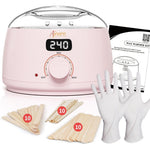 Ajoura Digital Wax Warmer kit front view showing the LED display and clear lid