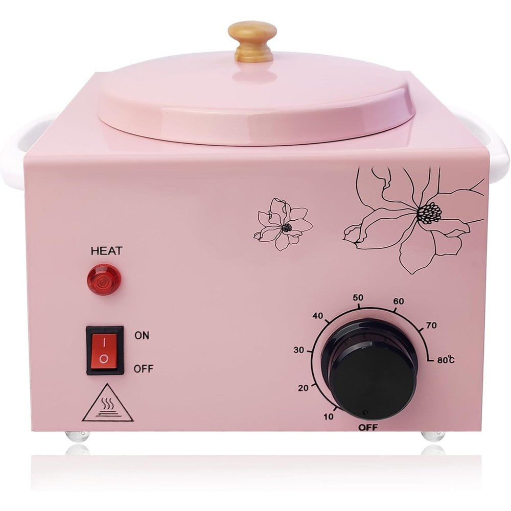 Meigons portable pink dual pot wax warmer front view professional electric heater