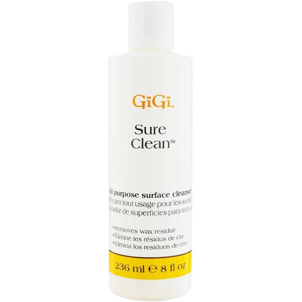 GiGi Sure Clean Wax Remover 8 Fluid Ounce front view bottle of professional surface cleaner