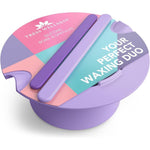 Tress Wellness Wax Warmer Silicone Liner Purple front view of non stick melting bowl with spatulas