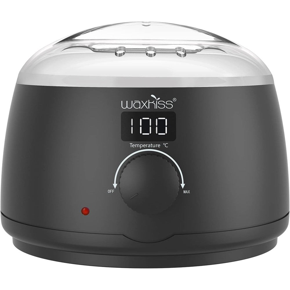 Waxkiss Digital Hair Removal Warmer front view showing the digital display screen and temperature knob