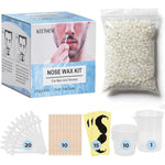 Keethem nose hair wax kit front view showcasing retail packaging and wax beads container.