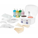 Satin Smooth Select-A-Temp Wax Starter Kit front view showing the professional wax warmer and eleven pieces of hair removal accessories.