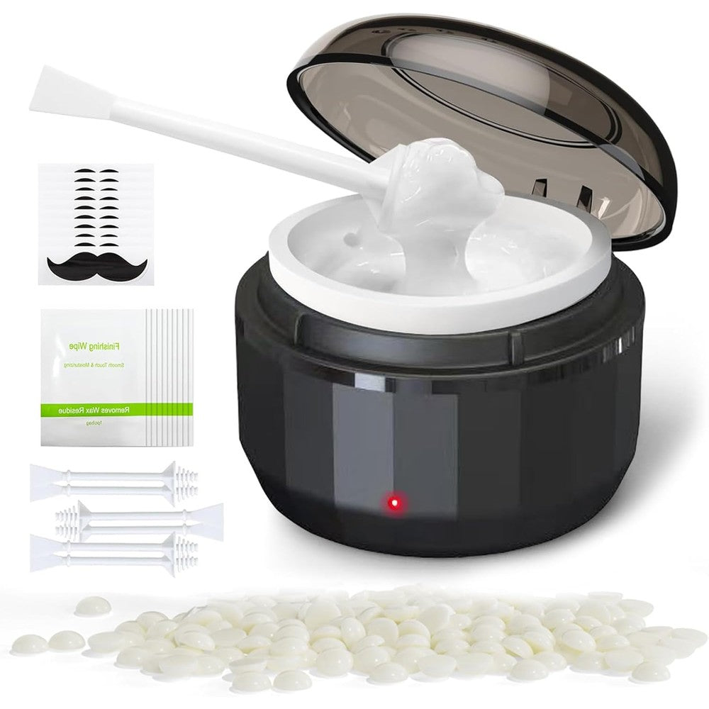 Foneso Nose Wax Kit front view showing the portable mini wax warmer machine with its premium USB type-C power port connection