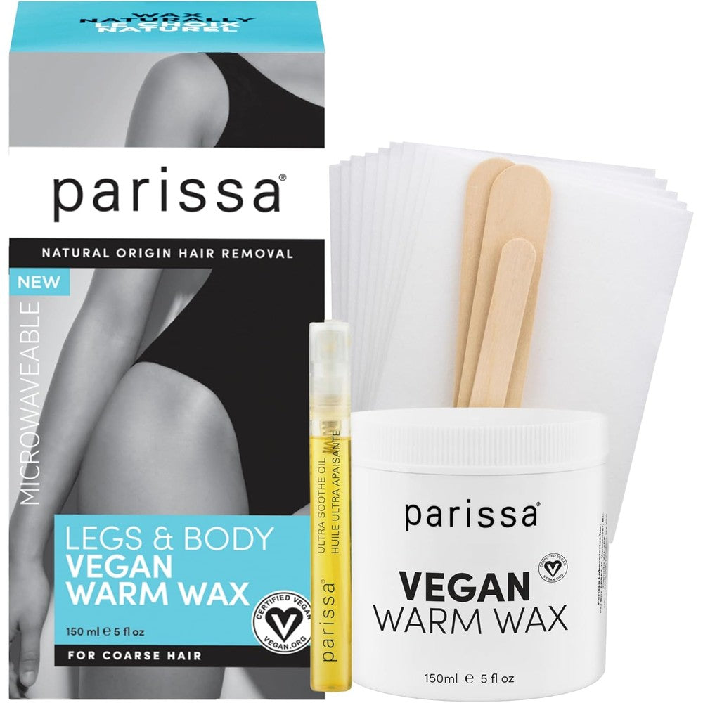 Parissa Microwavable Warm Wax Kit front view packaging for professional at home hair removal.