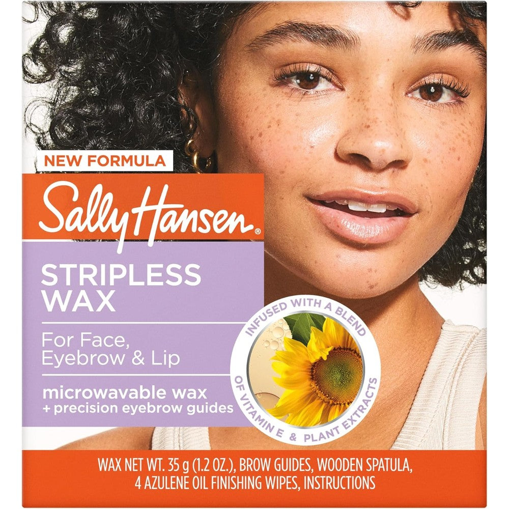 Sally Hansen Stripless Wax Kit for Face Eyebrow and Lip front view package