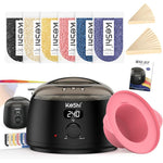 KeShi digital wax warmer kit graphite front view showing LCD display screen and temperature control dial