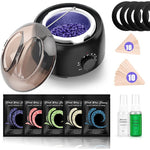 TIKESI waxing kit electric wax warmer front view with five bags of hard wax beans