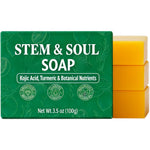 Stem and Soul Turmeric Lemon Soap 3 pack front view