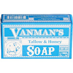 The VanMan Company Beef Tallow and Honey Bar Soap front view packaging