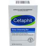 Cetaphil Deep Cleansing Face and Body Bar six pack packaging front view showing authentic imported branding.