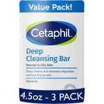 Cetaphil Deep Cleansing Face and Body Bar three pack front view