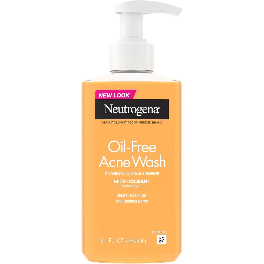 Neutrogena oil free acne face wash front view bottle for clear skin