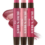 Burt's Bees Lip Shimmer Nude Collection three pack front view showing premium USA packaging.