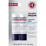 Aquaphor Lip Repair Stick twin pack front view for dry chapped lips care